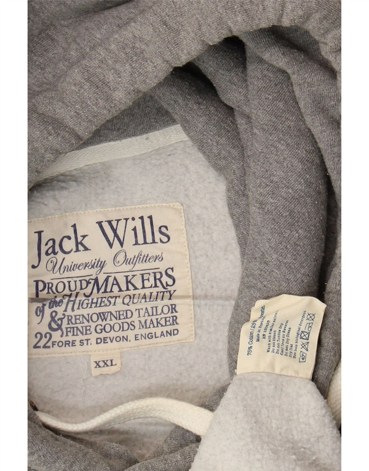 Мужской джемпер с капюшоном Jack Wills с рисунком 2XL, серый хлопок