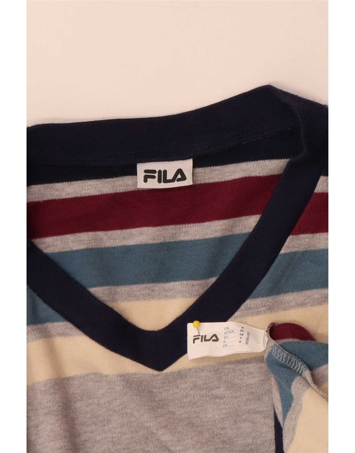 Мужской топ Fila с длинным рукавом XL, хлопок в разноцветную полоску