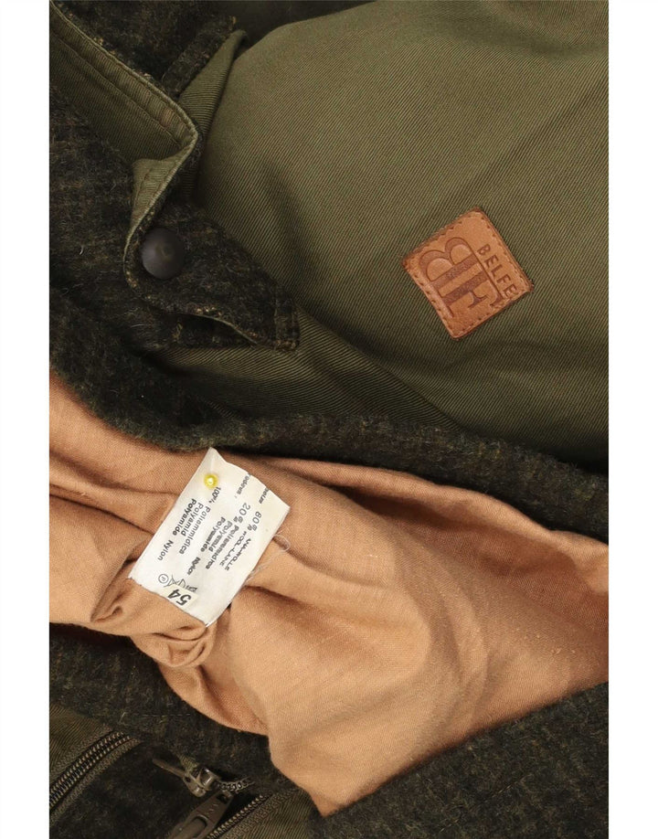 Мужская куртка в деловом стиле Belfe & Belfe IT 54 2XL, зеленая шерсть в клетку