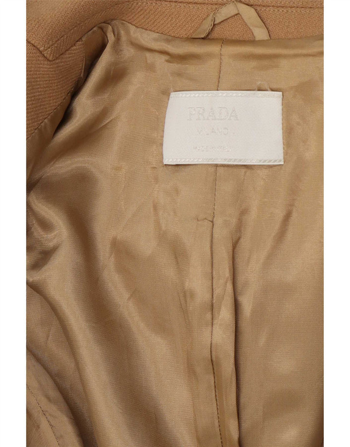 Женский пиджак на трех пуговицах Prada IT 38 XS, бежевый, классический, из шерсти
