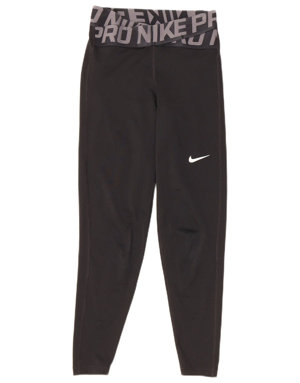 Женские леггинсы с рисунком Nike Dri Fit UK 4 XS, черный полиэстер