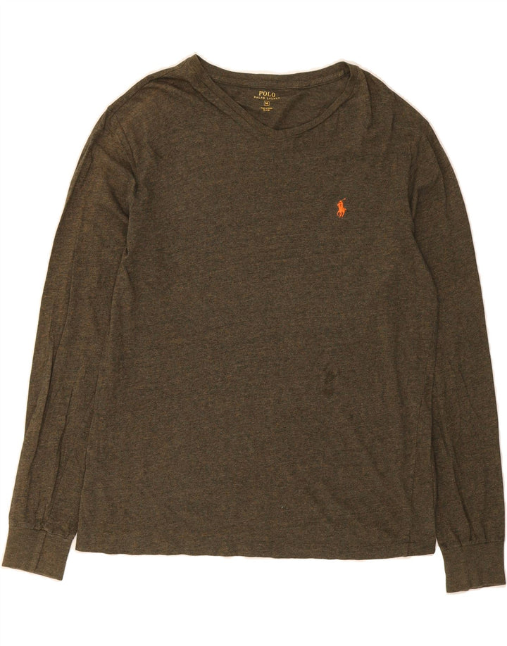 POLO RALPH LAUREN Mens Top Long Sleeve Medium Khaki Cotton Vintage Polo Ralph Lauren and Second-Hand Polo Ralph Lauren from Messina Hembry 