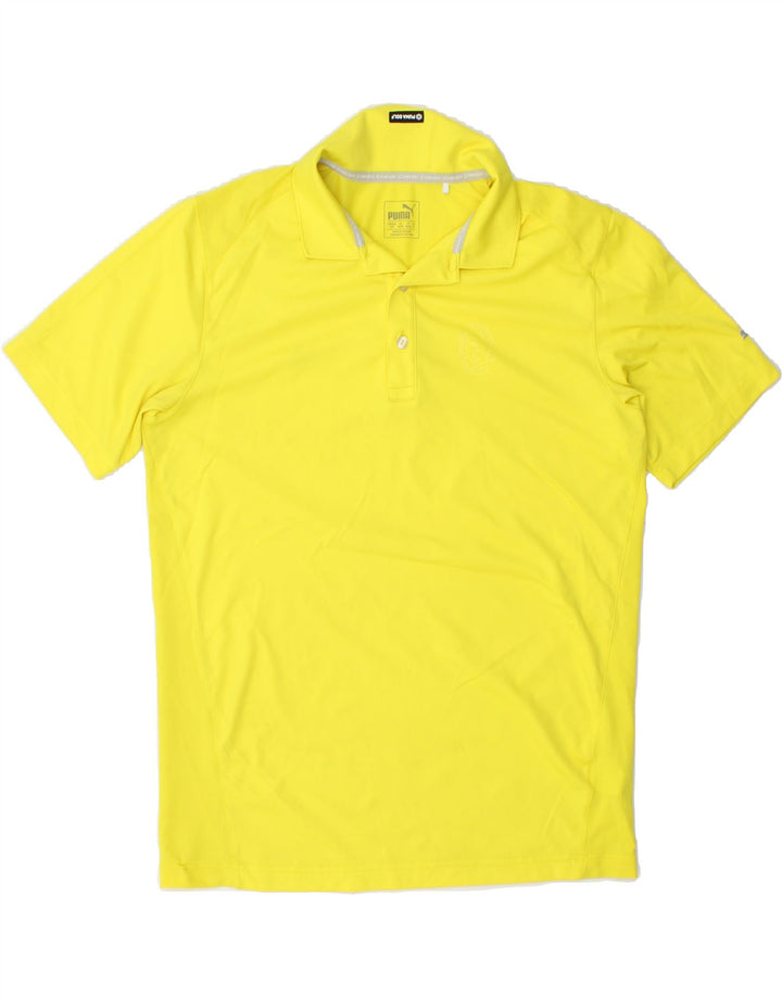 PUMA Mens Polo Shirt Medium Yellow Polyester Vintage Puma and Second-Hand Puma from Messina Hembry 