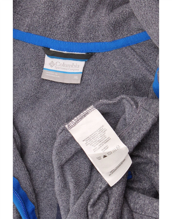 Мужской свитер с капюшоном COLUMBIA на молнии XL, темно-синий, полиэстер с крапинками