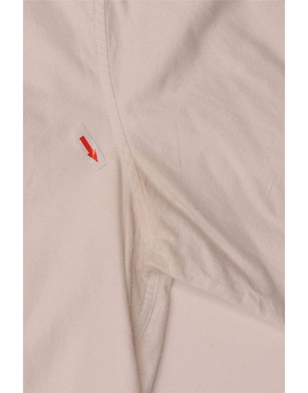 Crew Clothing Мужская приталенная рубашка из белого хлопка среднего размера