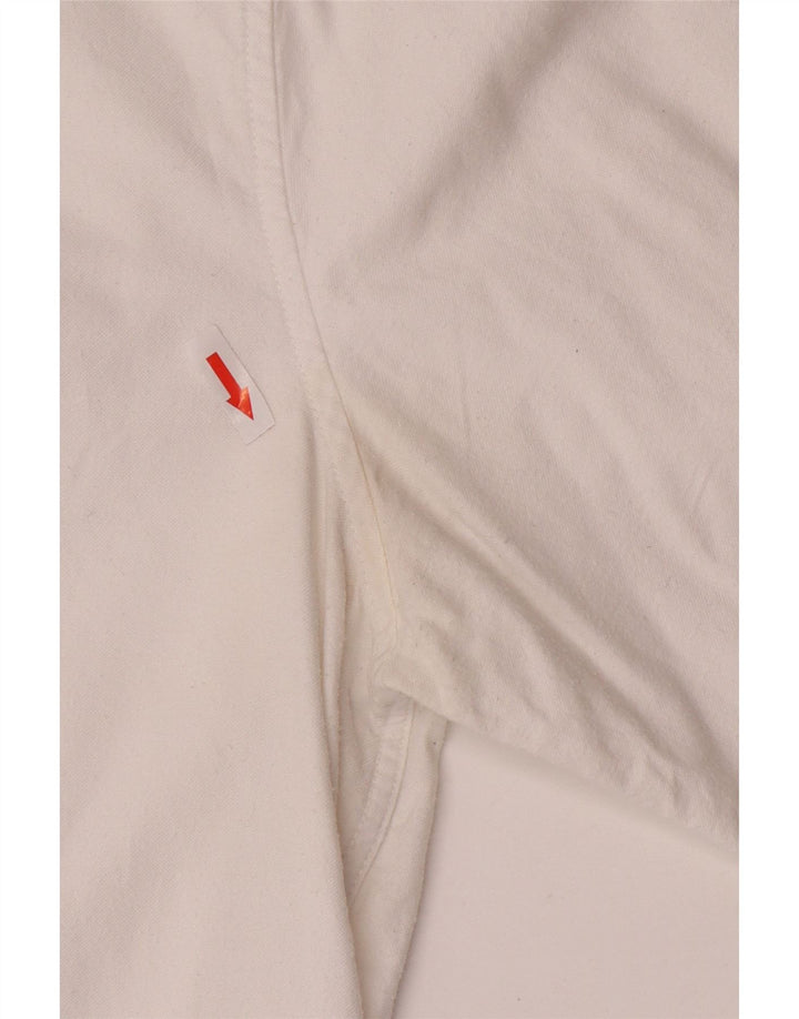 Crew Clothing Мужская приталенная рубашка из белого хлопка среднего размера