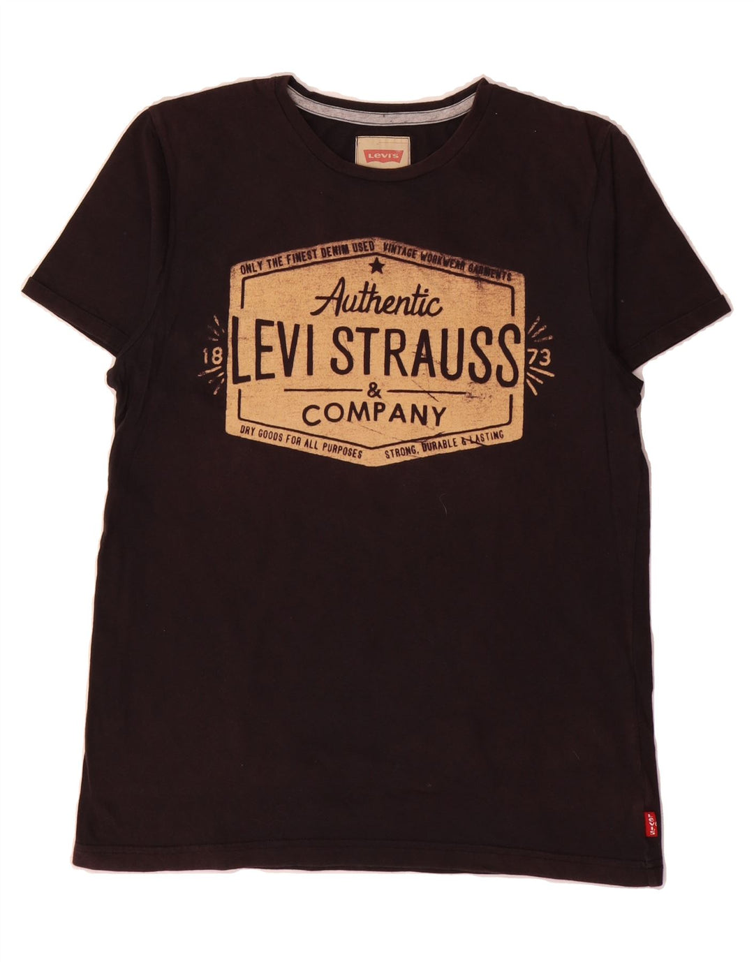 LEVI'S Boys Graphic T-Shirt Top 13-14 Years Black Cotton Vintage Levi's and Second-Hand Levi's from Messina Hembry 