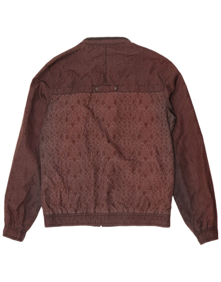 Мужская куртка-бомбер Jack & Jones с графическим рисунком UK 38, средний коричневый цвет с цветными блоками