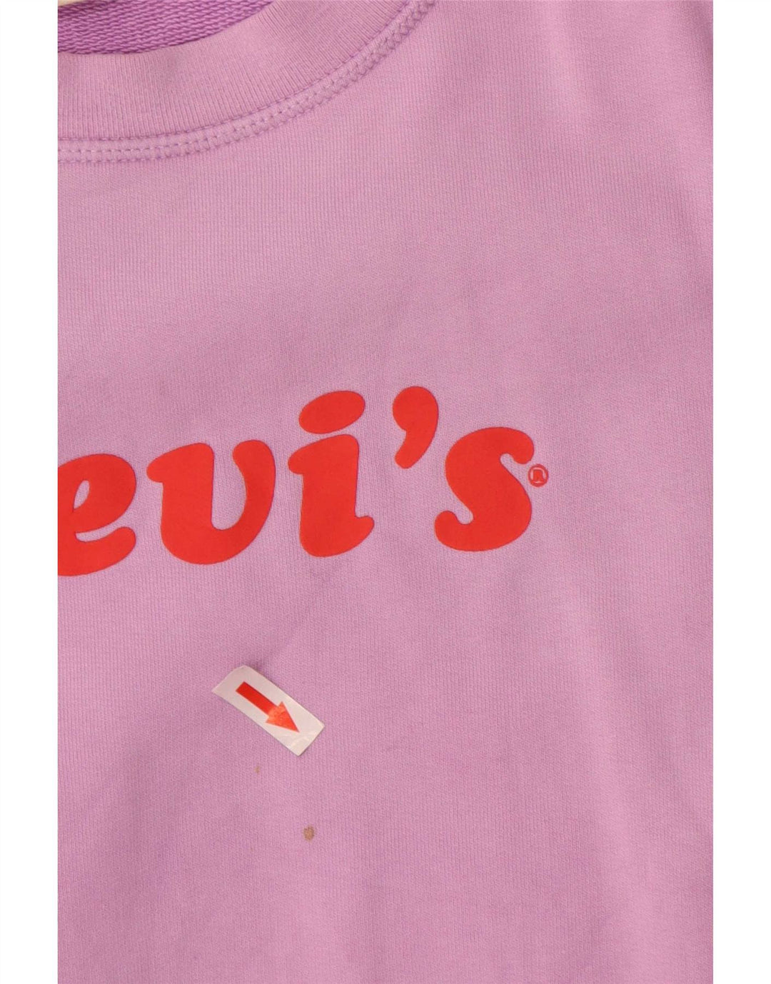 Женский джемпер оверсайз с рисунком Levi's, размер UK 10, маленький, фиолетовый, хлопок