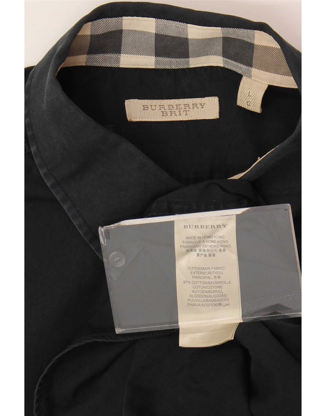 Мужская рубашка BRIT Burberry, темно-синяя, хлопковая, большая