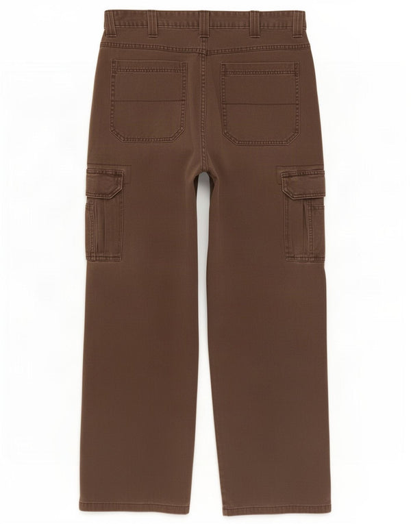 Мужские прямые брюки-карго Wrangler W34 L32, коричневые, хлопковые