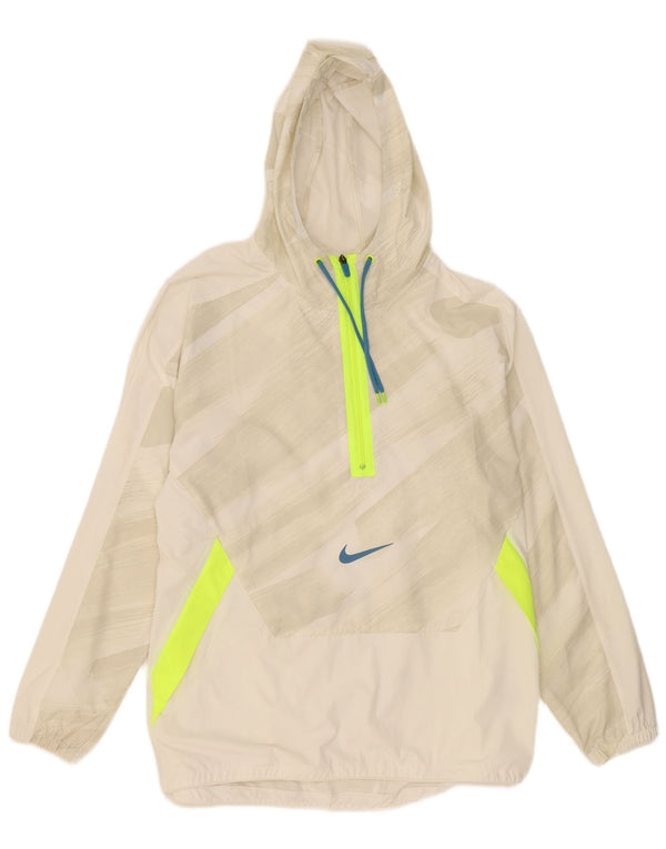 Мужская куртка-дождевик свободного покроя с капюшоном Nike UK 40, большая бежевая полоска