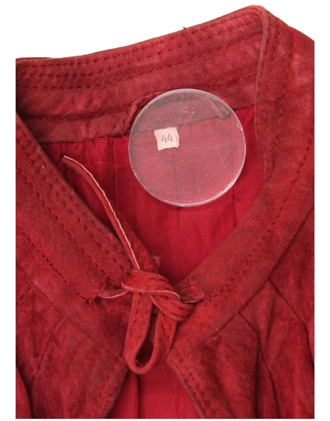 Винтажная женская замшевая куртка с рукавом 3/4 IT 44, средний красный
