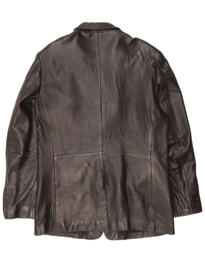 Мужской кожаный пиджак Mexx на 2 пуговицах IT 52 XL, черный кожаный