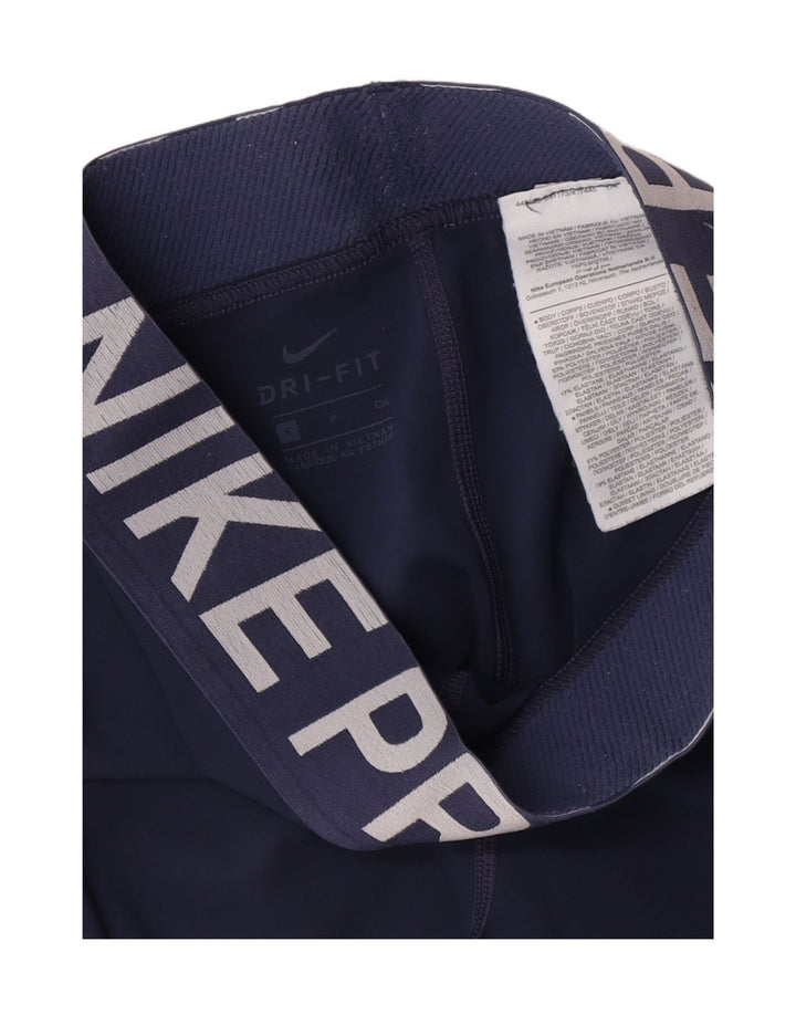Женские леггинсы с рисунком Nike Dri Fit UK 8, маленькие темно-синие, полиэстер