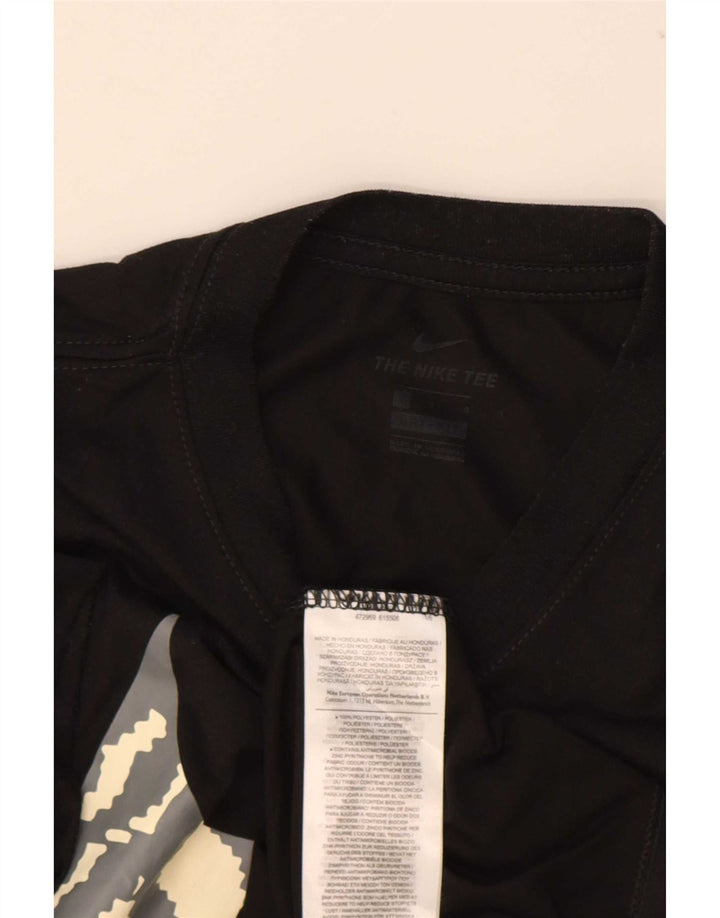 Женская футболка Nike Dri Fit с графическим принтом Top UK 10, маленькая, черная, полиэстер