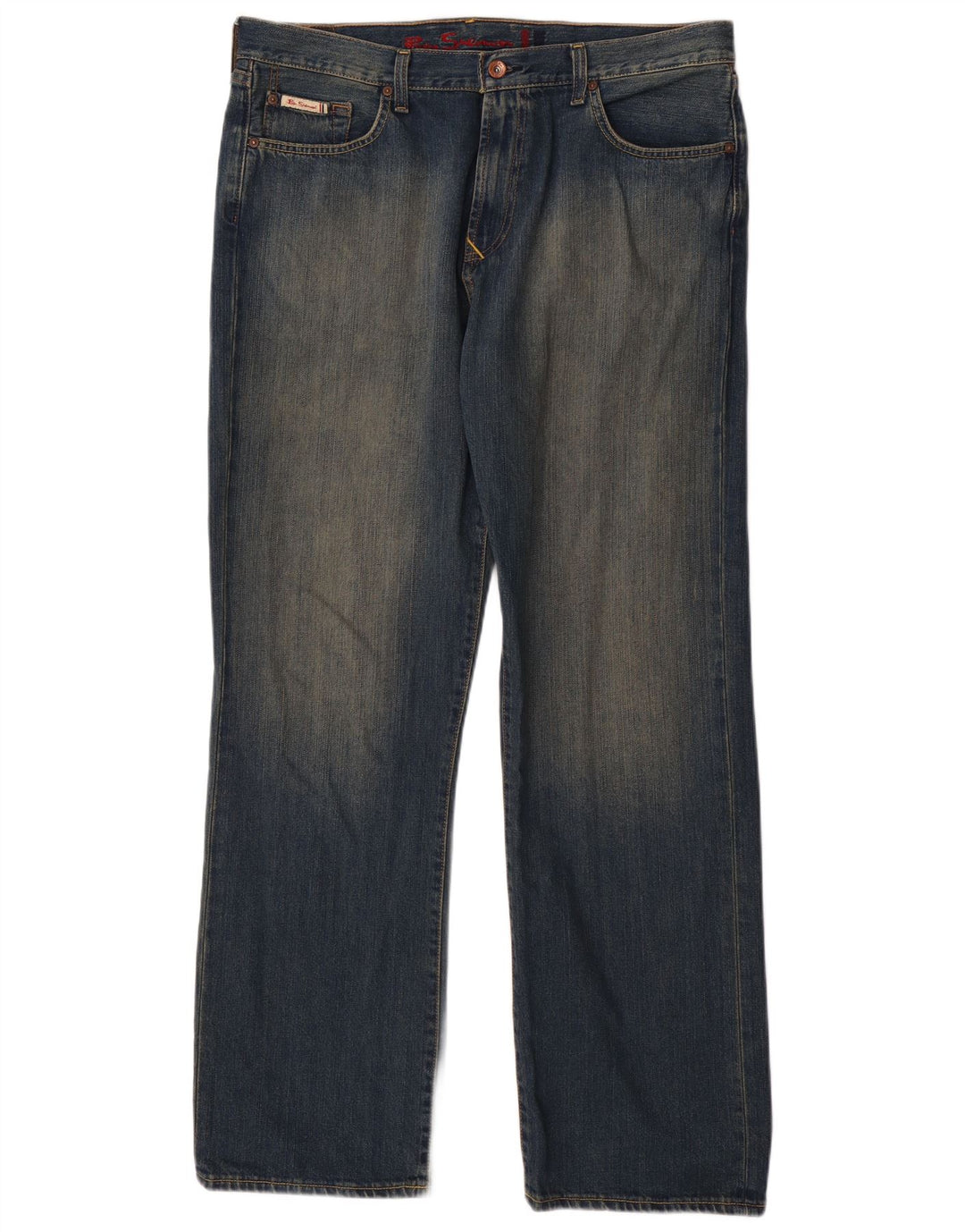 Мужские прямые джинсы BEN SHERMAN W36 L32, синий хлопок