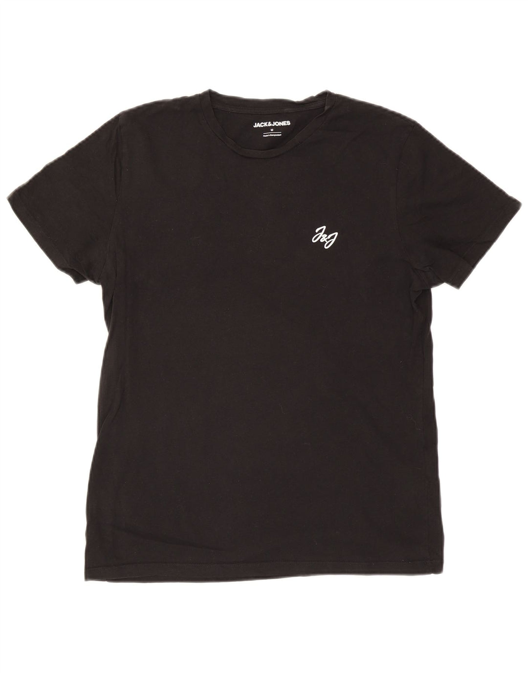 Мужская футболка Jack & Jones из хлопка среднего размера, черная