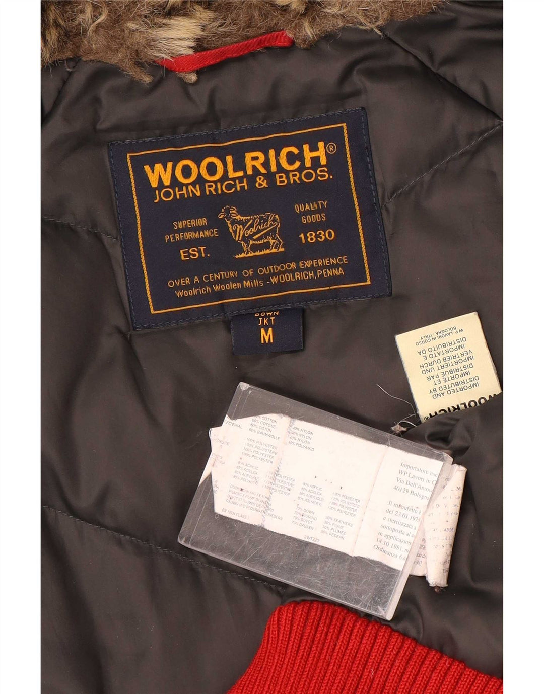 Женская утепленная куртка Woolrich с капюшоном UK 14, средний красный нейлон