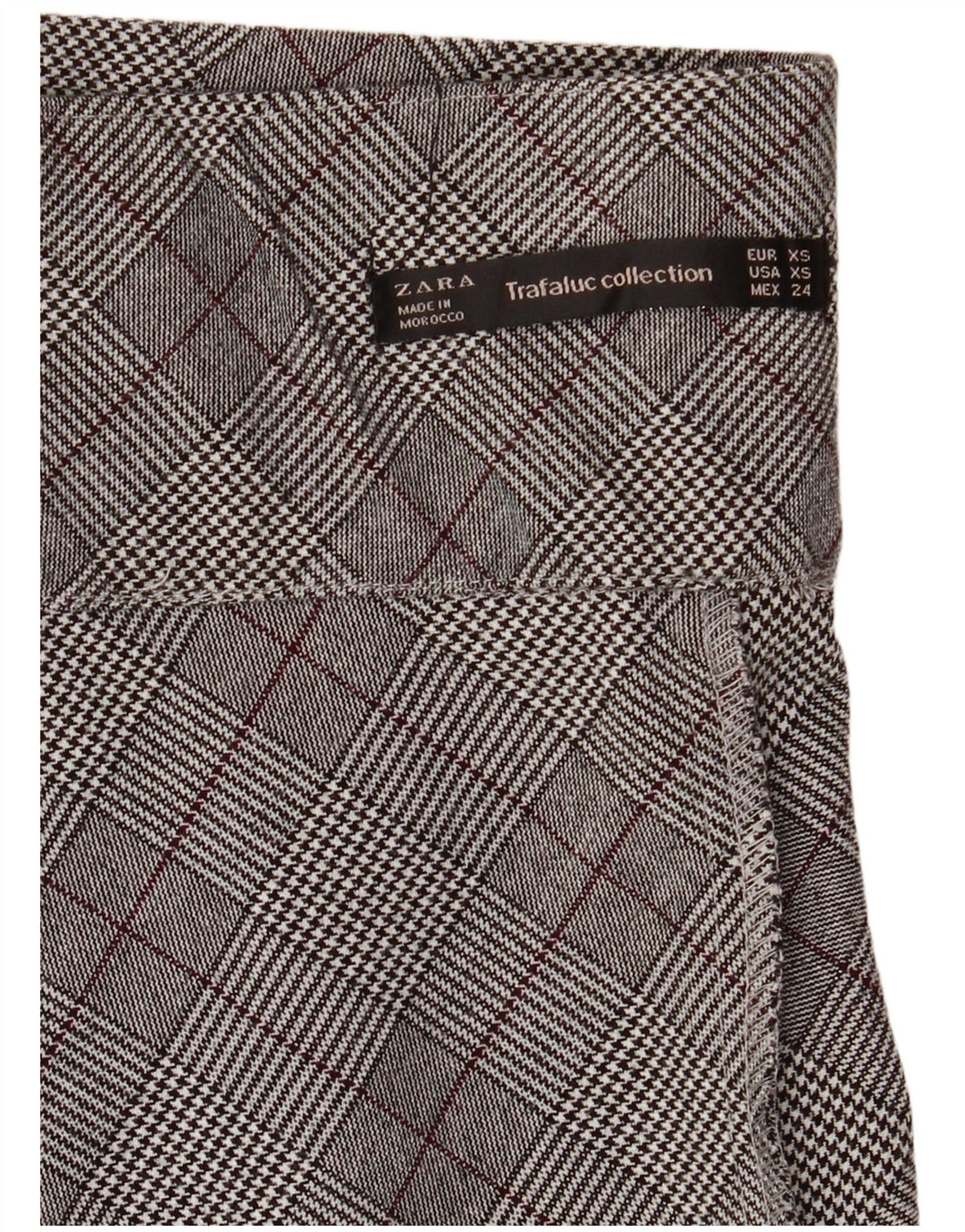 Женская мини-юбка с завышенной талией Zara XS W26, серая в клетку