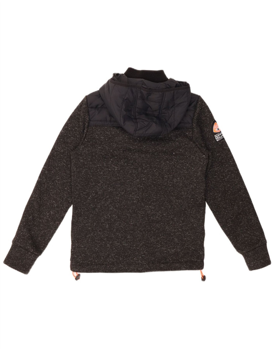 SUPERDRY Мужская утепленная куртка с капюшоном UK 38, средний черный, нейлон с цветными блоками