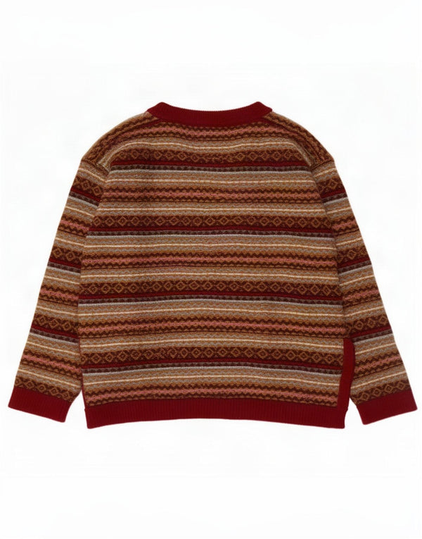 Massimo Dutti Womens Crew Neck Jumper Sweater UK 10 Small Burgundy