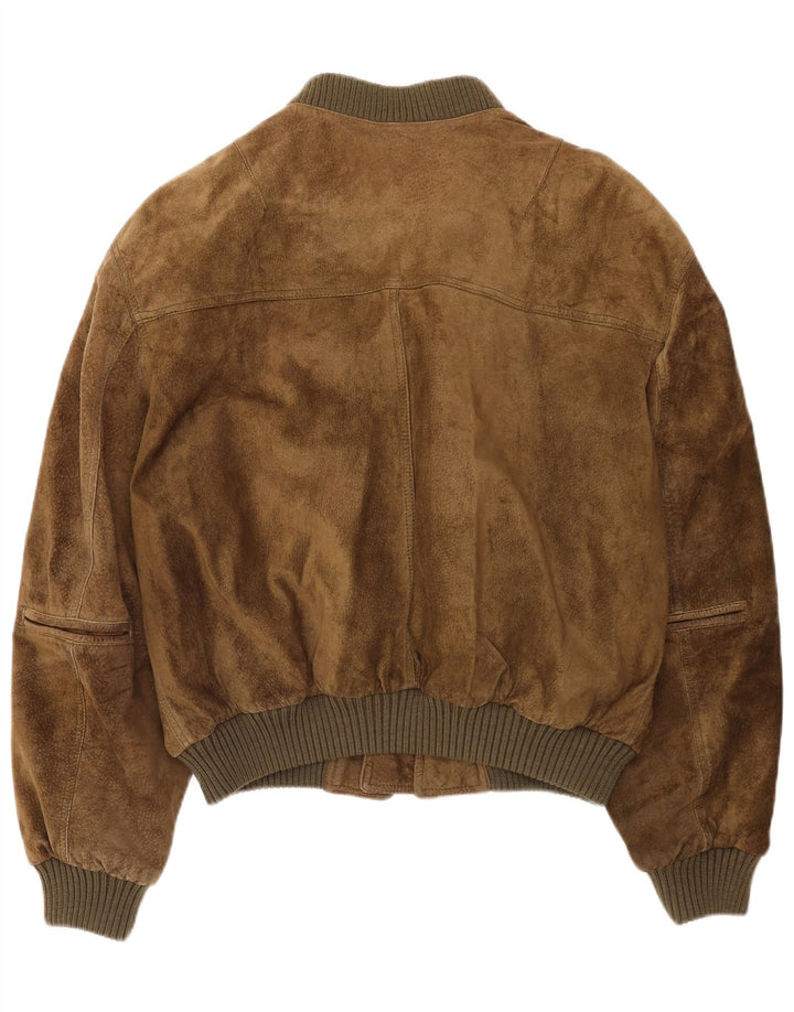 Мужская замшевая куртка-бомбер Pierre Cardin EU 52 XL из кожи цвета хаки
