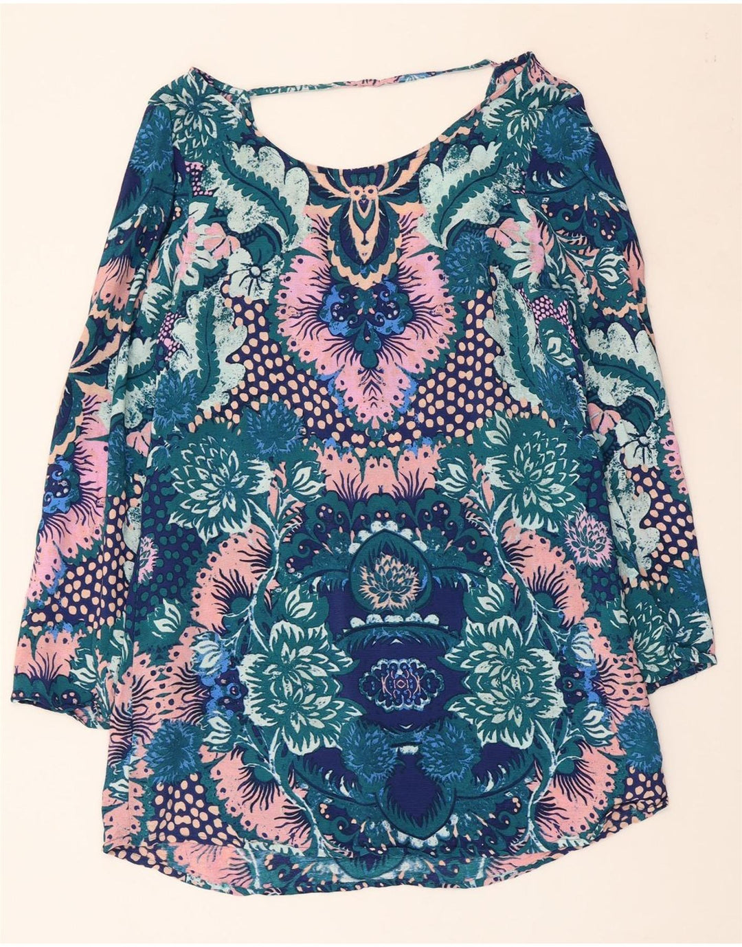 BILLABONG Женское платье-туника с длинным рукавом UK 12, средний разноцветный цветочный принт