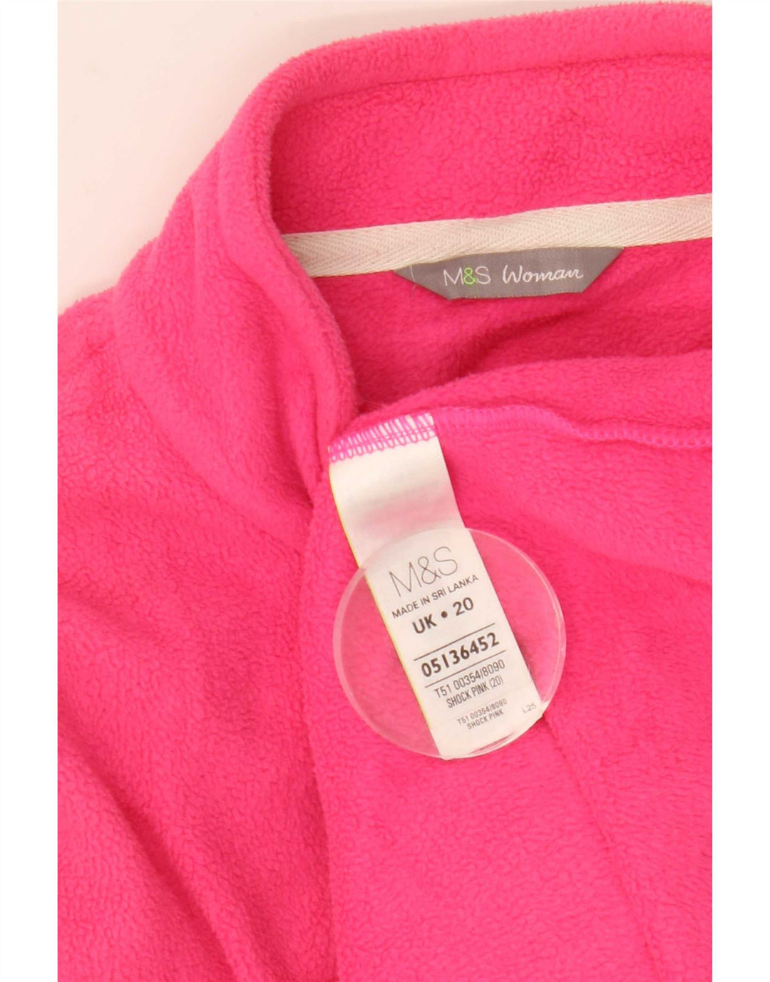 Женская флисовая куртка Marks & Spencer UK 20 2XL розовая из полиэстера