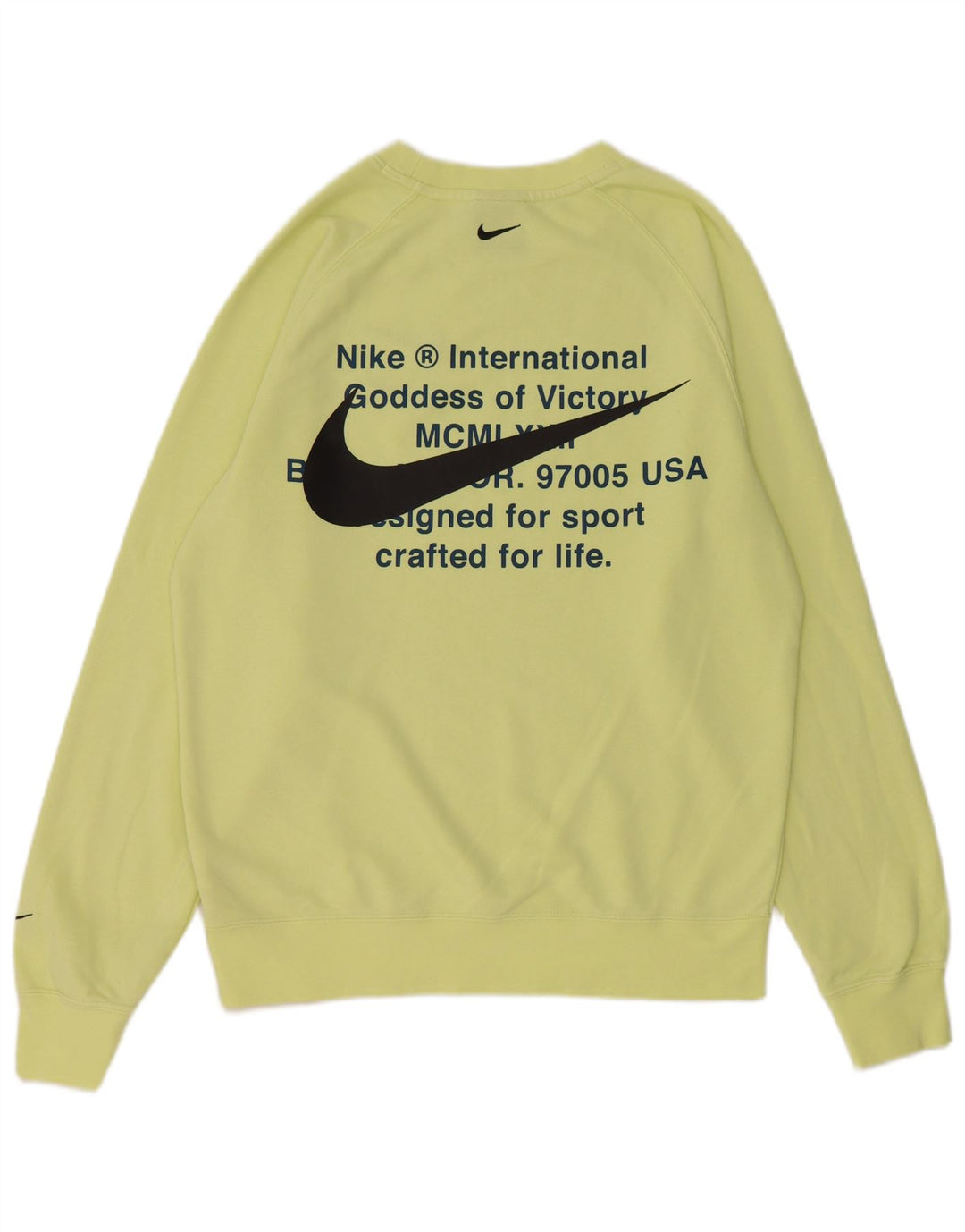 Мужской свитшот с рисунком Nike, маленький желтый хлопковый джемпер