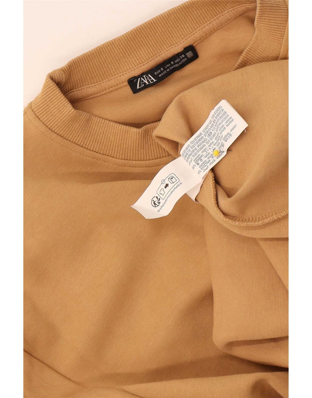 Женский джемпер-толстовка оверсайз Zara UK 10, маленький размер, бежевый хлопок