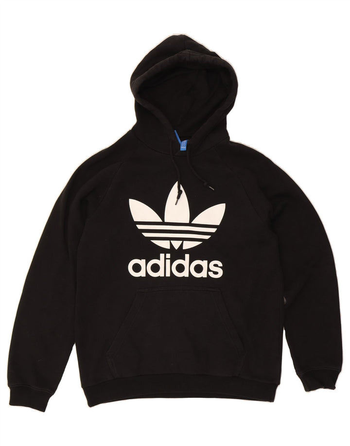 ADIDAS Mens Graphic Hoodie Jumper Medium Black Cotton Vintage Adidas and Second-Hand Adidas from Messina Hembry 