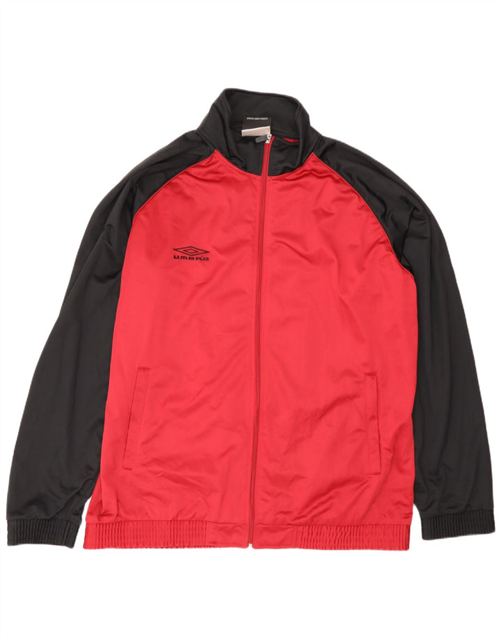 Мужской спортивный костюм Umbro, верхняя куртка, Великобритания, 47/49, 2XL, красный полиэстер с цветными блоками
