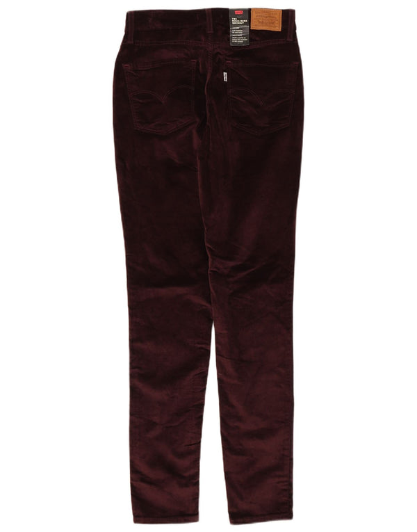 Женские повседневные брюки скинни Levi's 721 с высокой талией W29 L32, бордовый хлопок