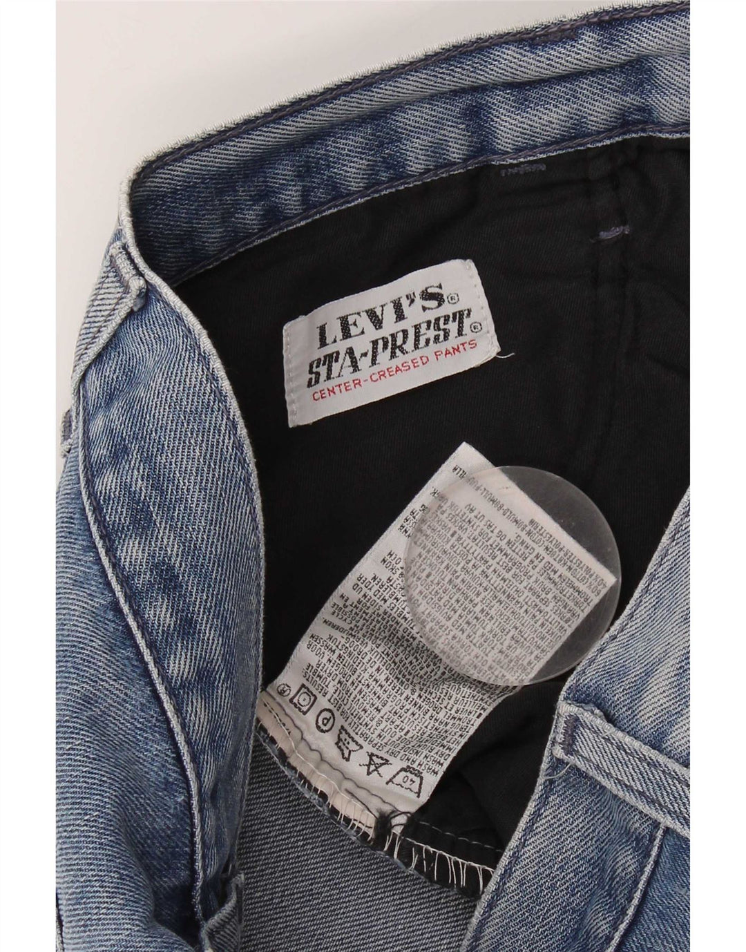 Женские потертые прямые джинсы Levi's W28 L32, синий хлопок