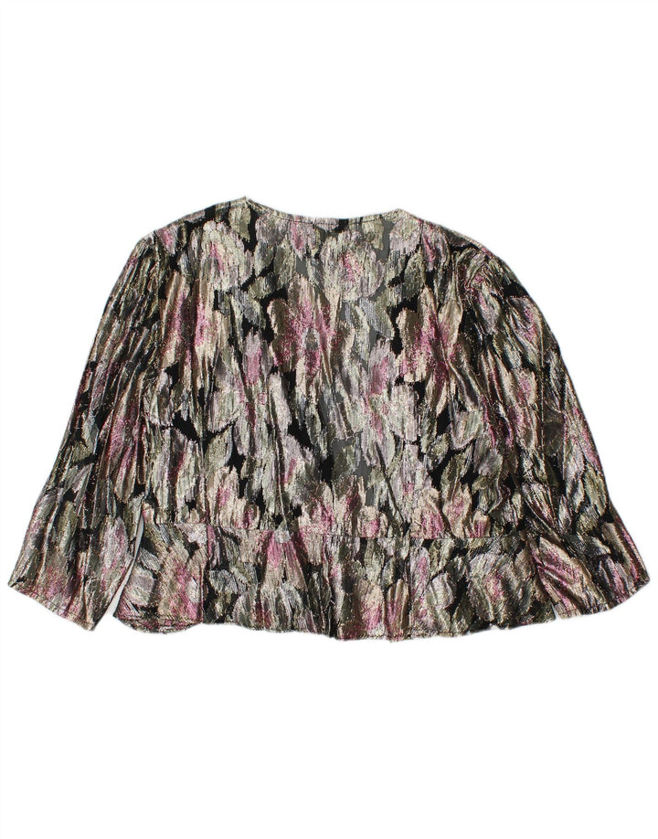 Женский укороченный кардиган ARELLA UK 16, большой разноцветный цветочный принт