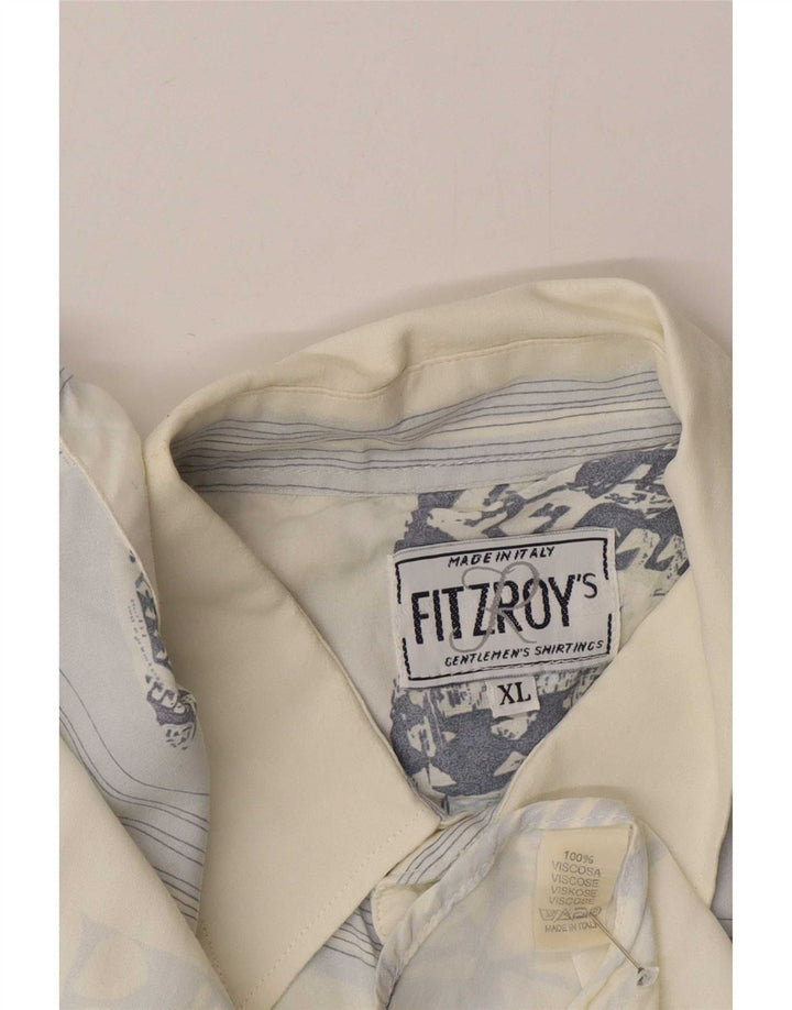 Мужская рубашка Fitzroy XL синяя, вискоза с пейсли