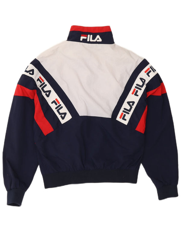 Женский спортивный костюм оверсайз FILA, верхняя куртка UK 6 XS, темно-синий с цветными блоками