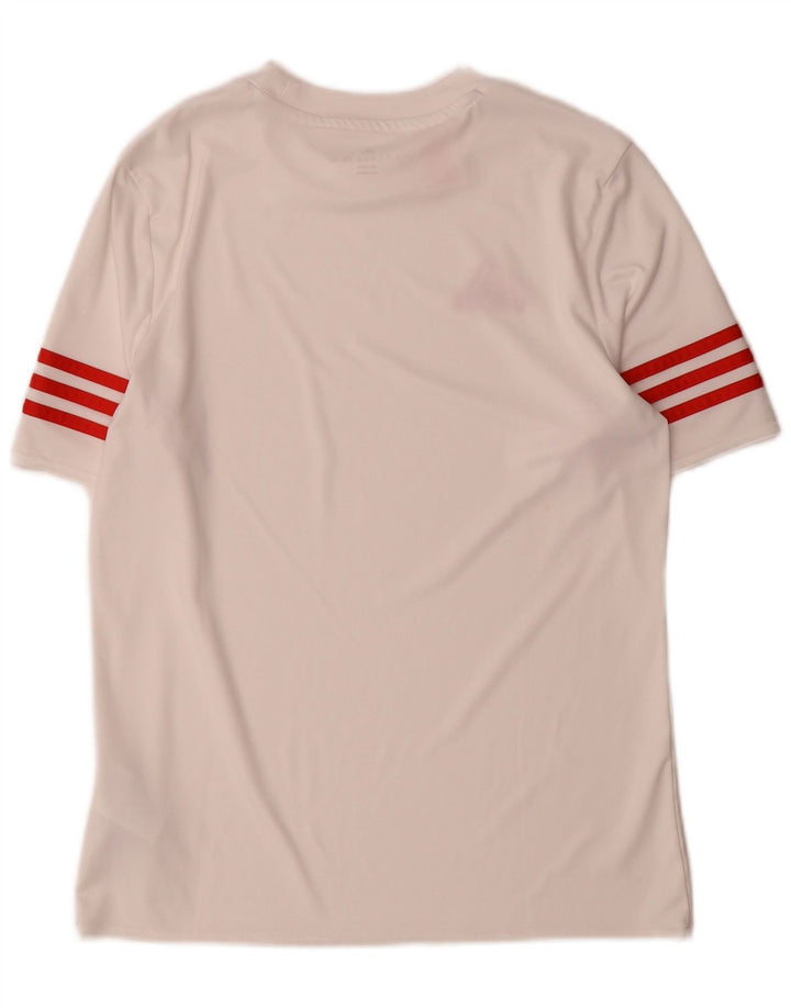 Футболка Adidas Climalite для мальчиков, топ 13-14 лет, XL, белый полиэстер