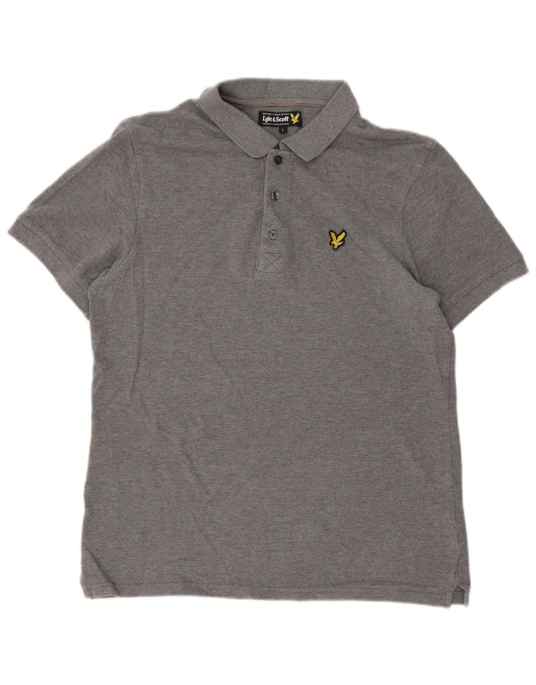 Мужская рубашка-поло Lyle & Scott, большая серая хлопковая ткань