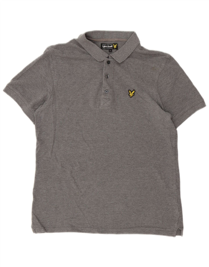 Мужская рубашка-поло Lyle & Scott, большая серая хлопковая ткань