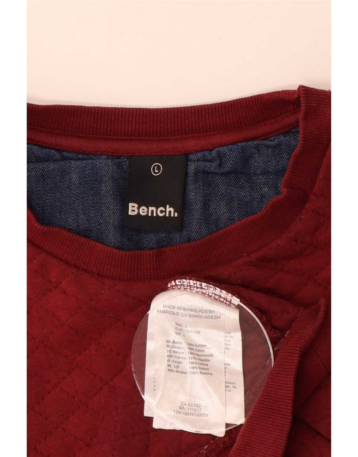 Мужской свитер Bench, джемпер, большой красный, хлопок с цветными блоками