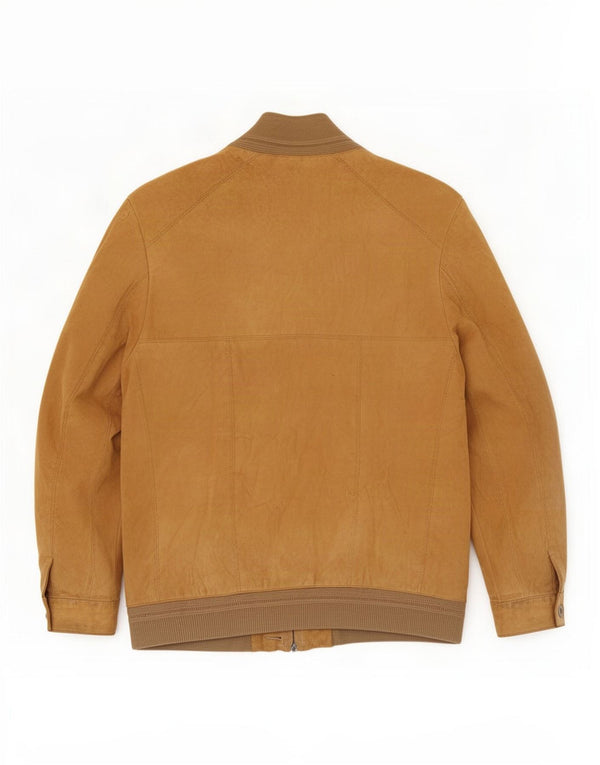 Jean Jacques Mens Suede Jacket EU 48 Medium Brown Leather