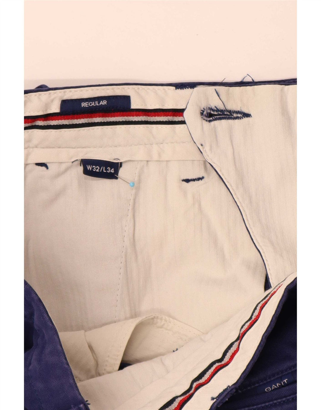 Мужские брюки-чиносы Gant стандартного размера W32 L34, синие, хлопковые