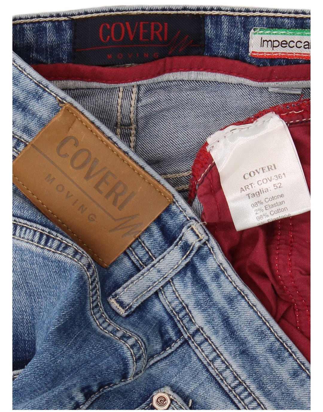 COVERI Мужские джинсовые шорты IT 52 XL W38 Синие, хлопок