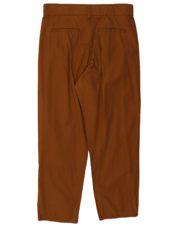 Женские брюки чинос с завышенной талией Zara, большие W30 L27, коричневые