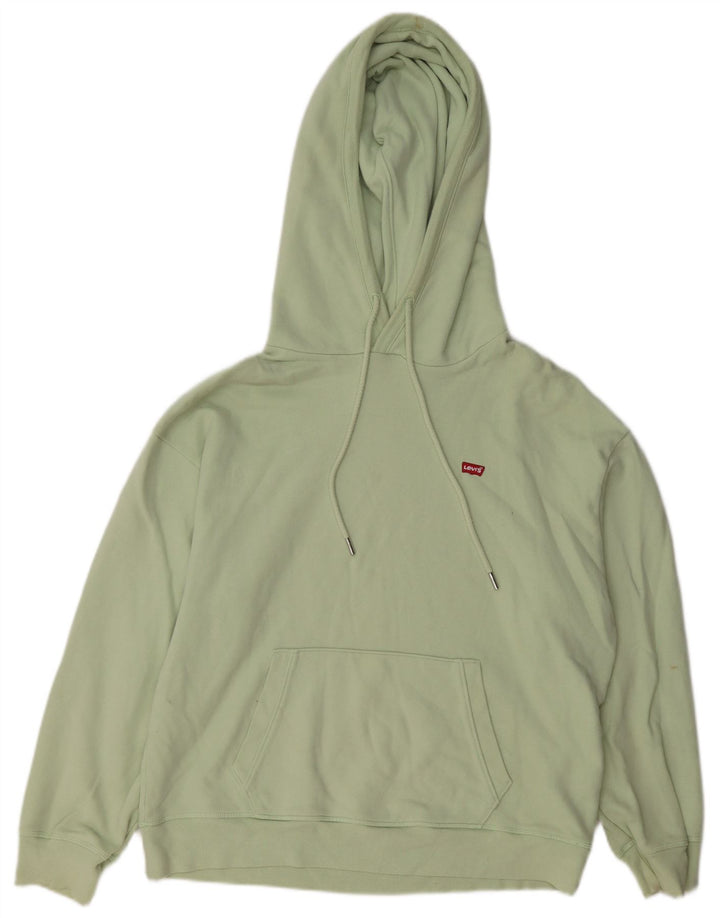 Женский джемпер с капюшоном Levi's UK 14, хлопковый средний зеленый цвет
