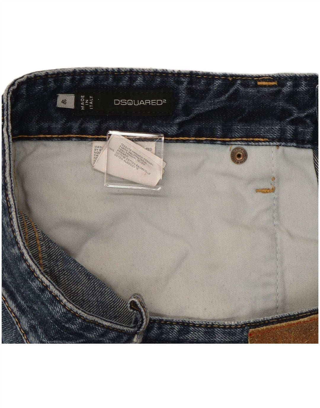 Женские потертые узкие джинсы Dsquared IT 46, большие W32 L29, синий хлопок