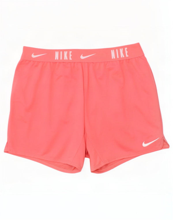 Спортивные шорты Nike Dri Fit с графическим рисунком для девочек 12–13 лет, большие розовые полиэстеровые шорты