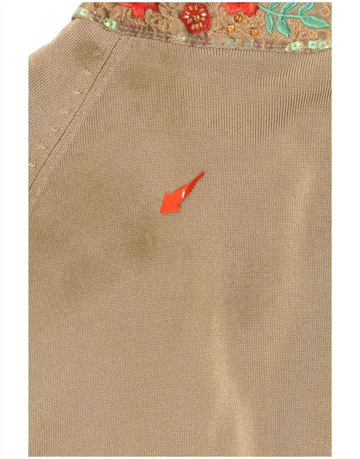 Женский кардиган с рукавом 3/4 KAREN MILLEN, UK 10, маленький, бежевый, вискоза